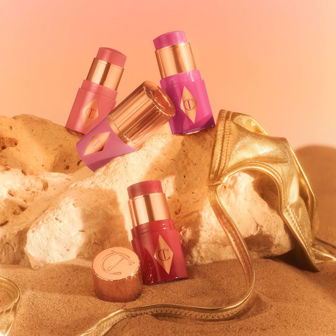 Charlotte Tilbury Mini Unreal Lip + Cheek Glow Blush Stick with Hyaluronic Acid