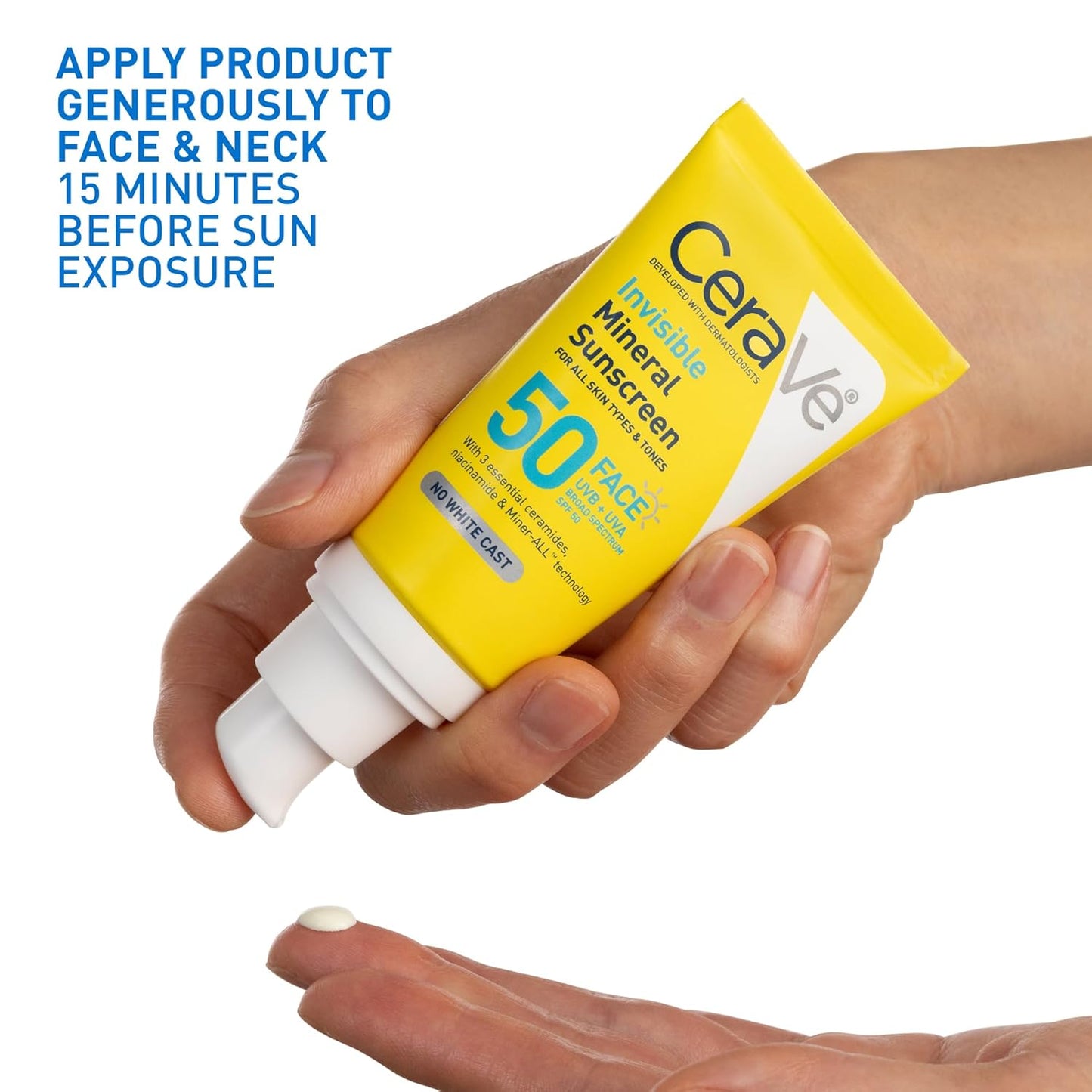 CeraVe Invisible Mineral Sunscreen SPF 50, Face Sunscreen