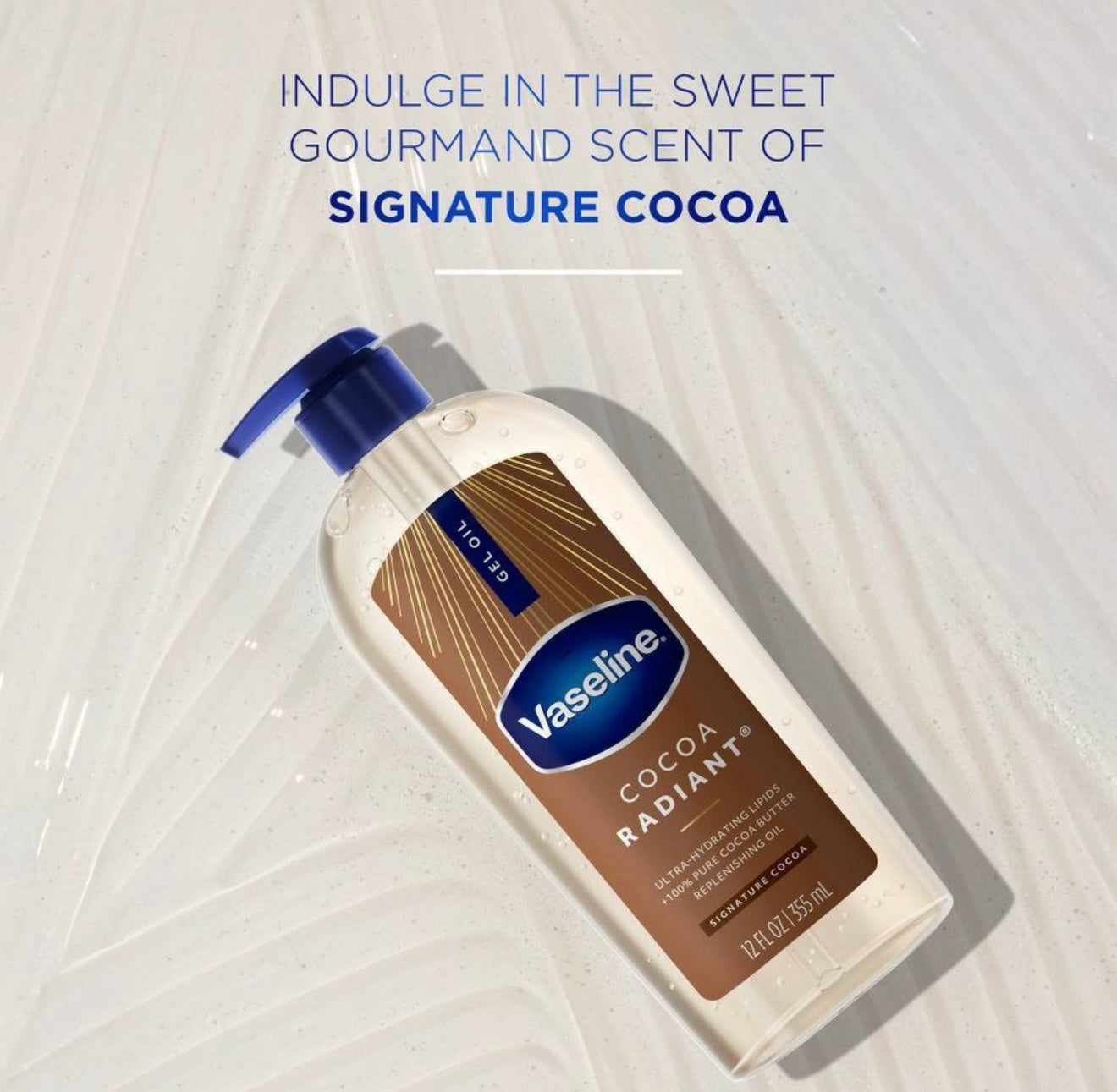 Vaseline Body Gel Oil Cocoa Radient Pump - 12 oz