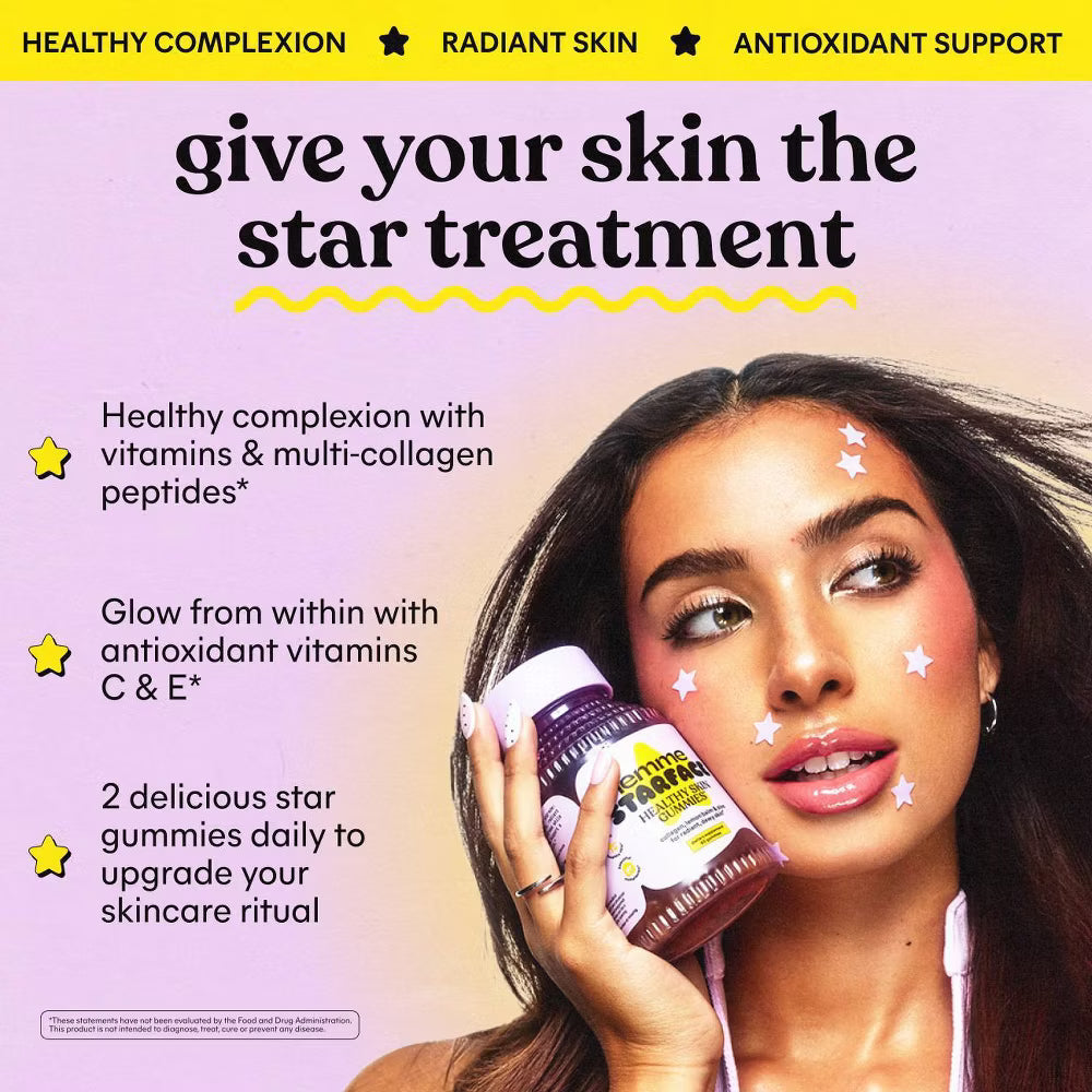 Lemme x Starface Healthy Skin Gummies - Lemon Flavored - 60ct