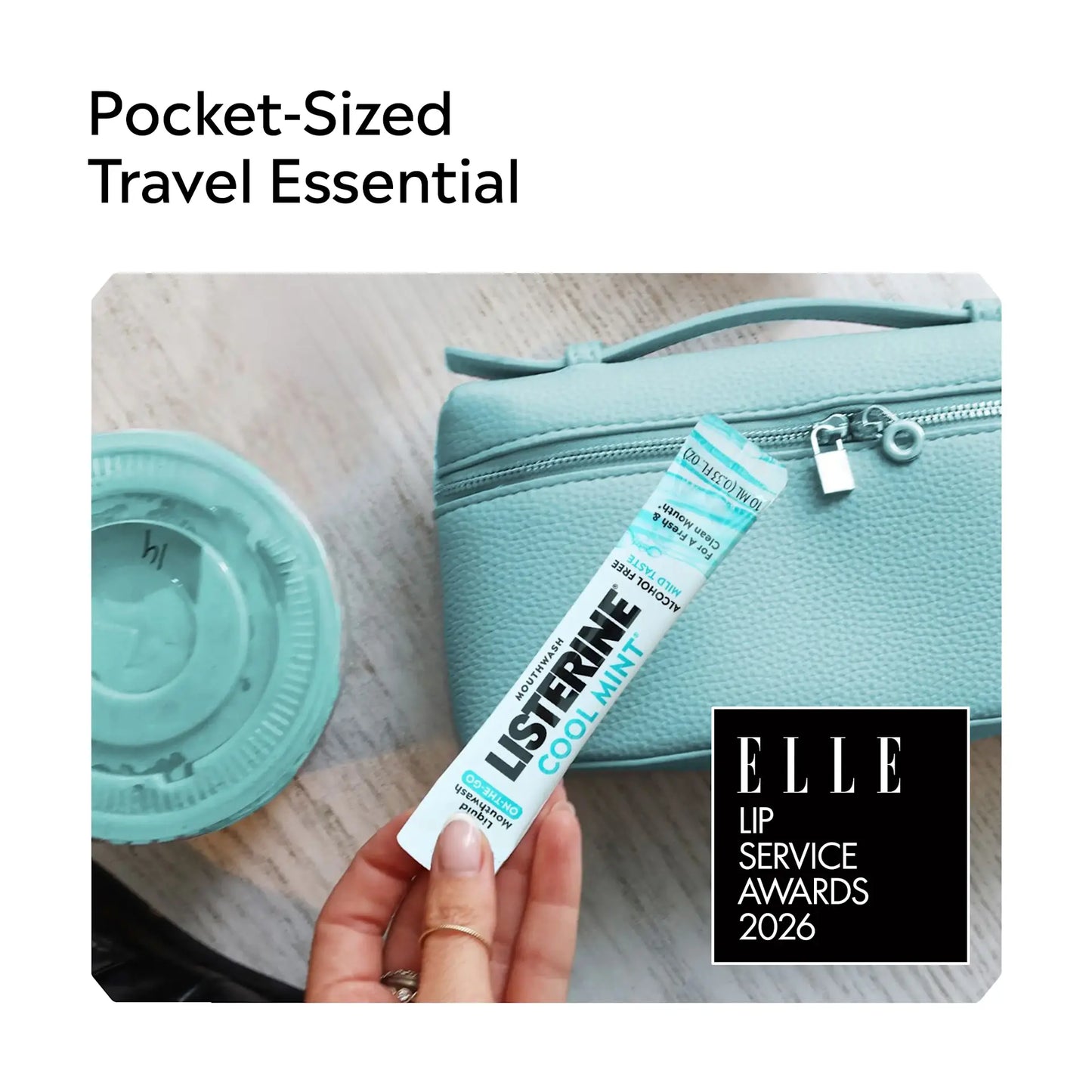 LISTERINE® On-The-Go COOL MINT® Alcohol Free Mouthwash Packets x15