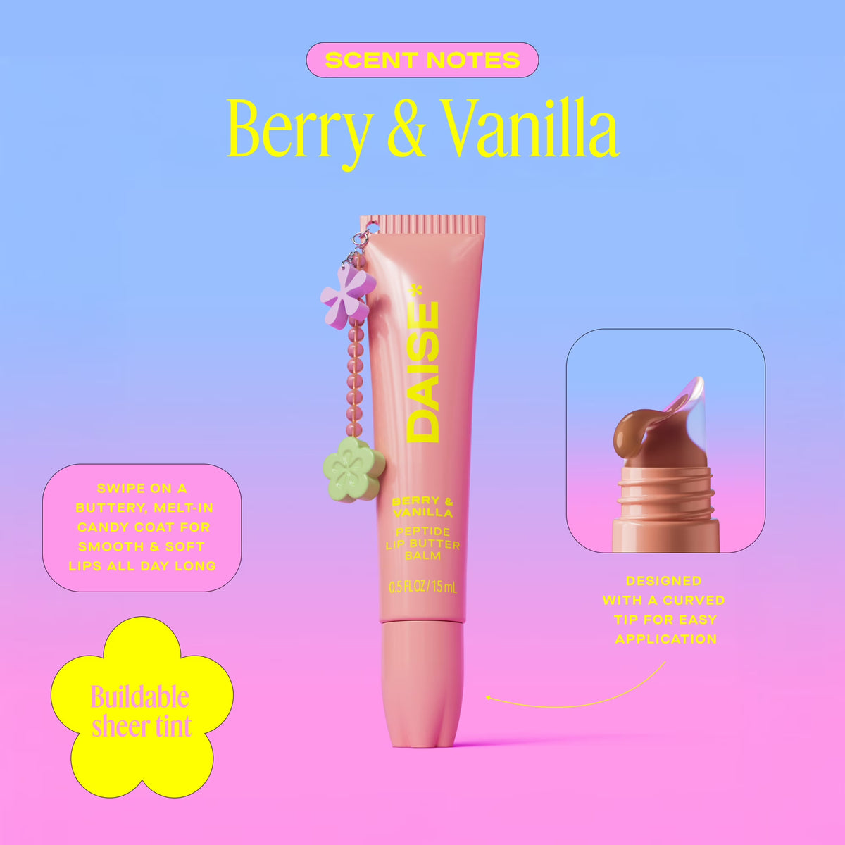DAISE Tinted Lip Balm Trio - Berry & Vanilla, Cake Pop, Sugar Bear