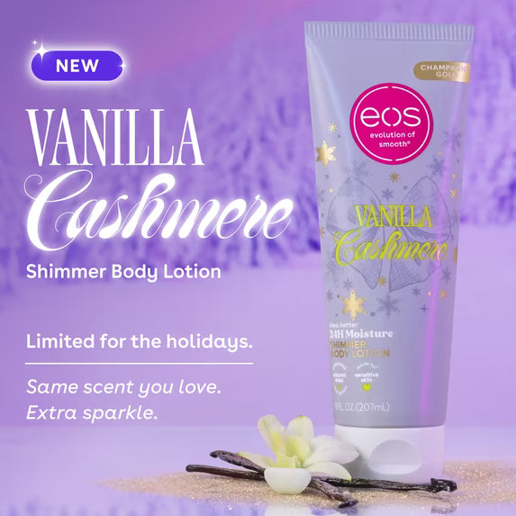 eos Shea Better Shimmer Body Lotion, Vanilla Cashmere, Shimmer Lotion, 8 fl oz