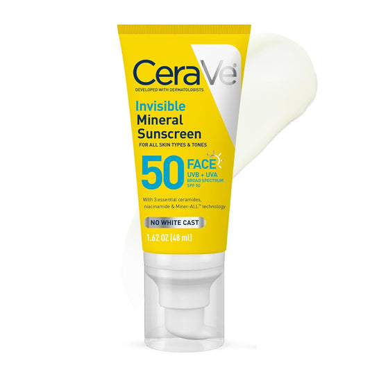 CeraVe Invisible Mineral Sunscreen SPF 50, Face Sunscreen