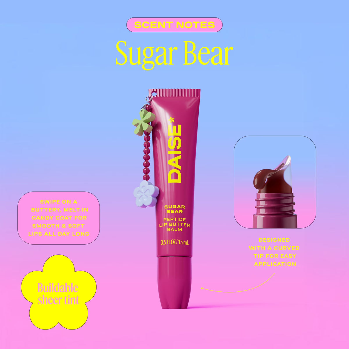 DAISE Tinted Lip Balm Trio - Berry & Vanilla, Cake Pop, Sugar Bear