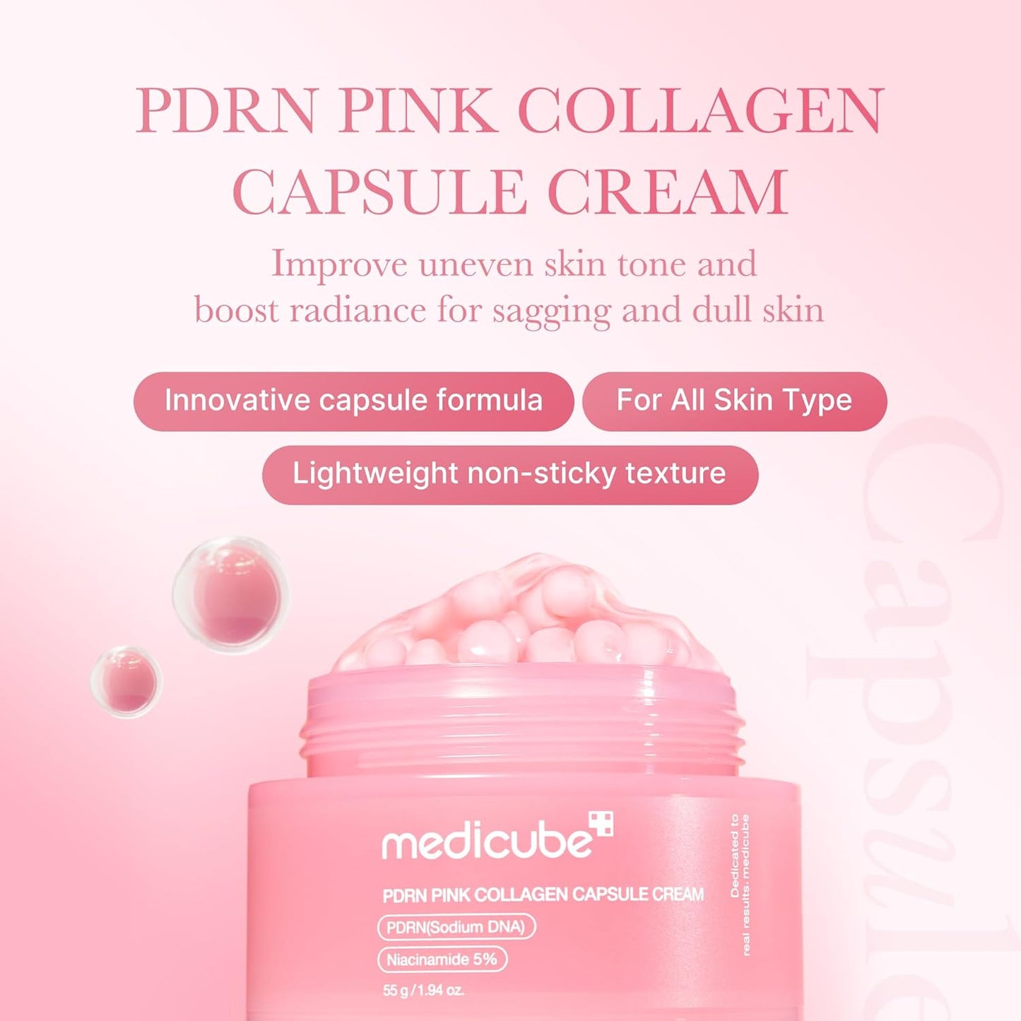 Medicube Capsule Cream with Salmon DNA PDRN Pink Collagen
