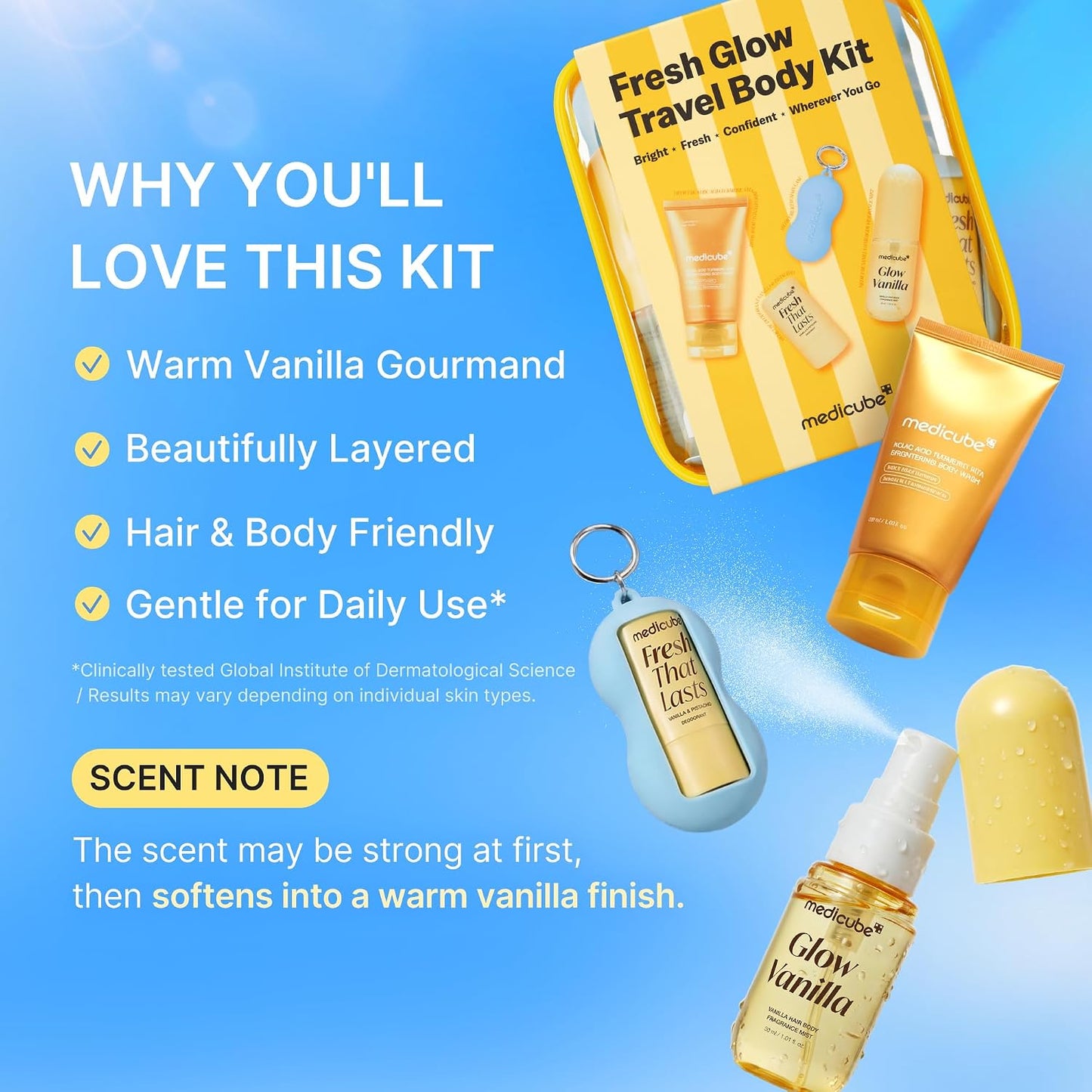medicube Fresh Glow Body Kit | Travel-Ready Hair & Body Set