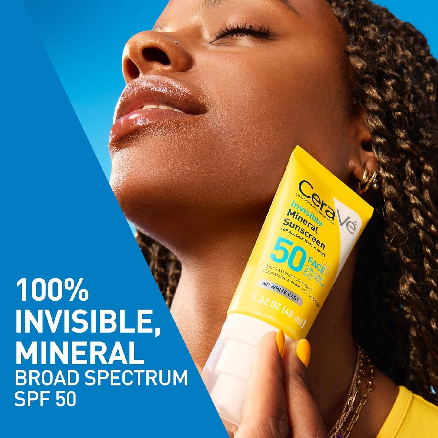 CeraVe Invisible Mineral Sunscreen SPF 50, Face Sunscreen