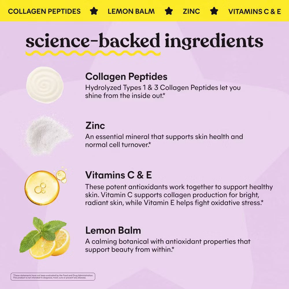 Lemme x Starface Healthy Skin Gummies - Lemon Flavored - 60ct