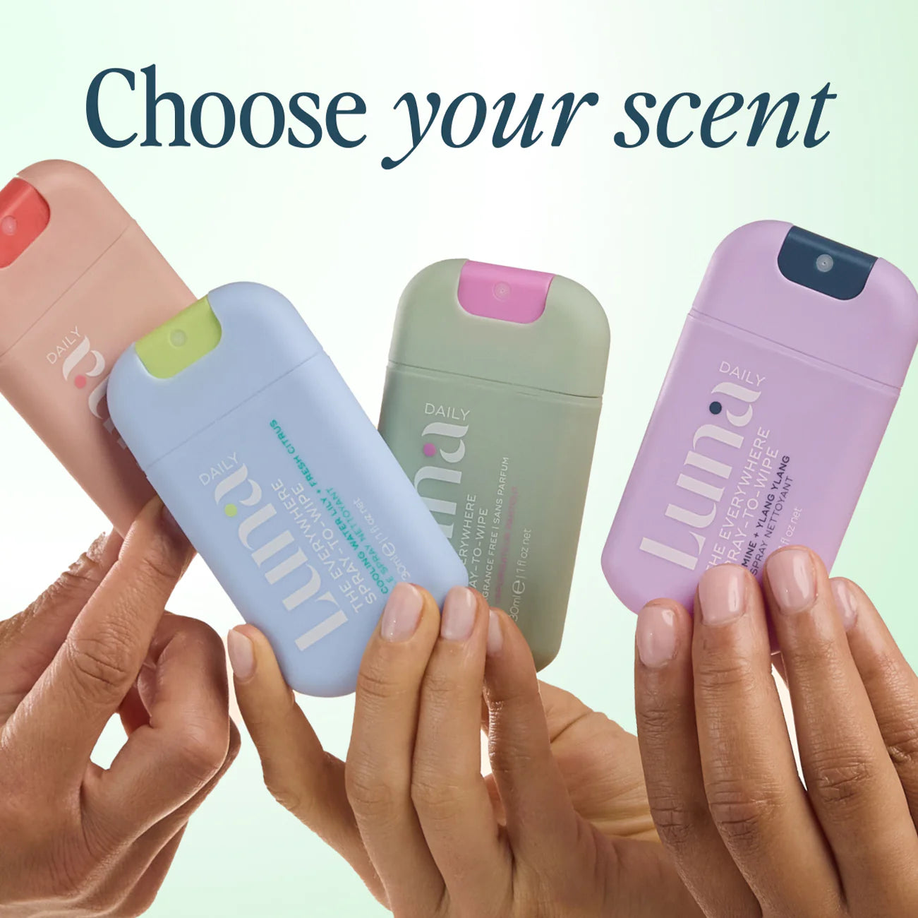 Luna Daily The Mini Everywhere Spray-to-Wipe - With Prebiotics + Vitamins C&E, Omegas 3 & 6 for Dry Skin