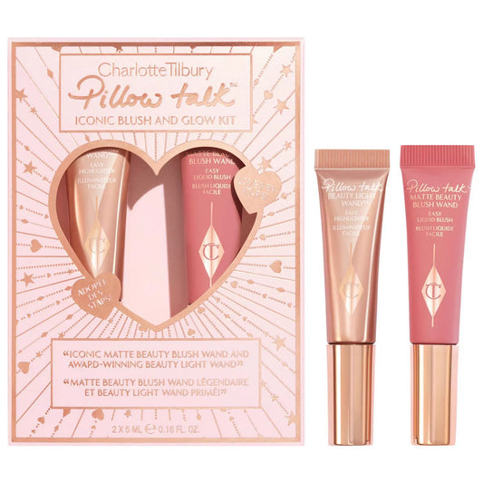 Charlotte Tilbrry Mini Pillow Talk Blush And Glow Beauty Highlighter Wand Set