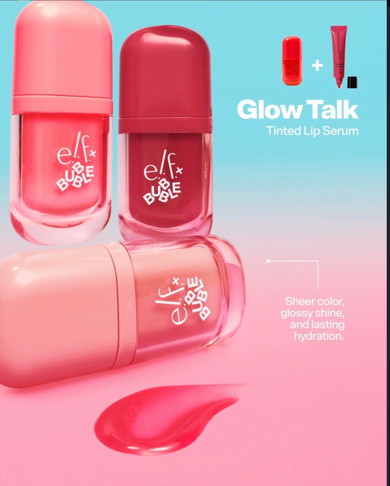 e.l.f. x Bubble Glow Talk Tinted Lip Serum