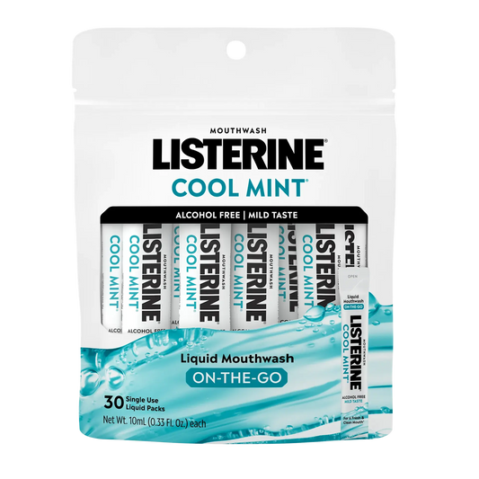LISTERINE® On-The-Go COOL MINT® Alcohol Free Mouthwash Packets x15