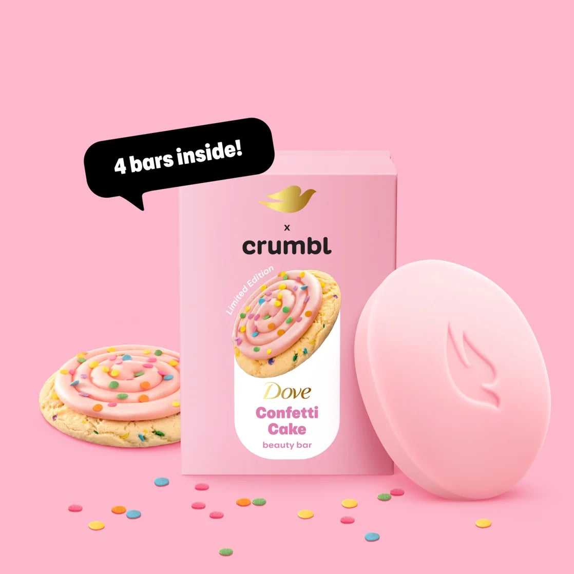 Dove Crumbl Beauty Bar Confeti cake  de Edición Limitada