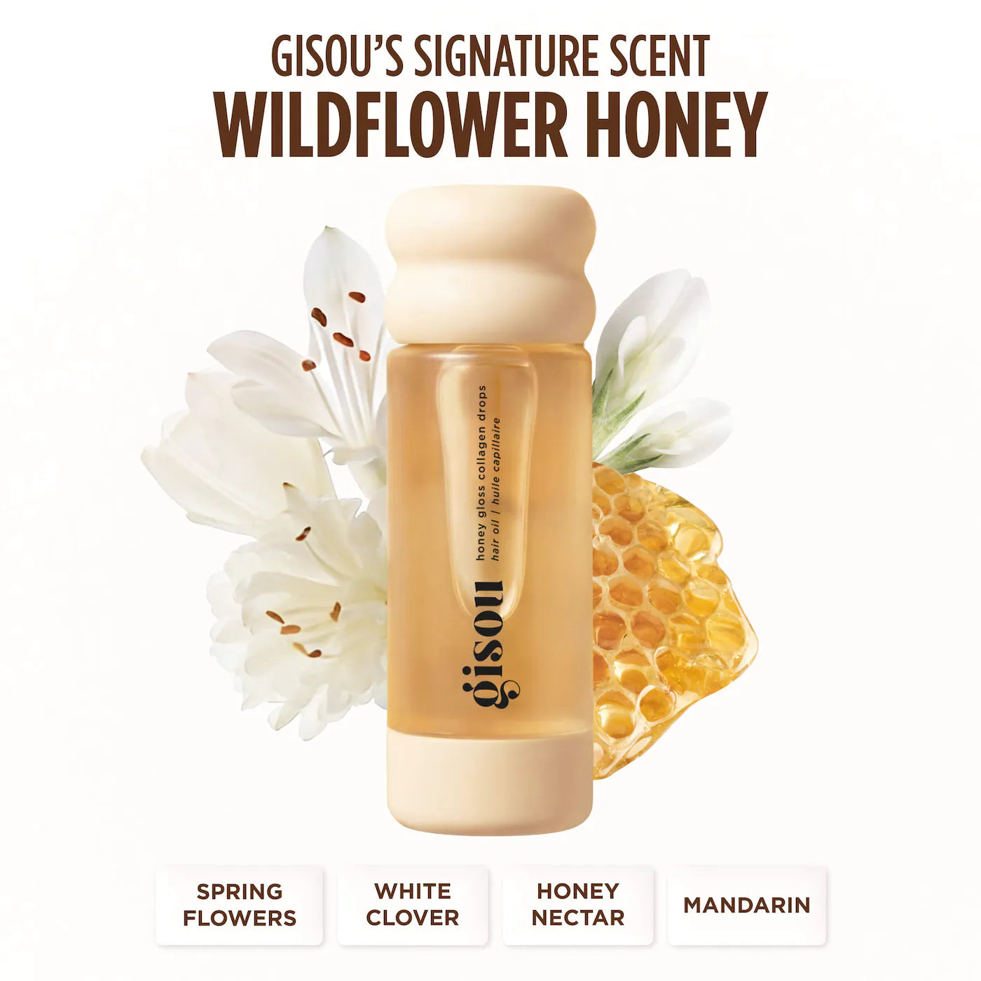 Gisou  Honey Gloss Collagen Drops Hair Oil for Fine to Medium Hair