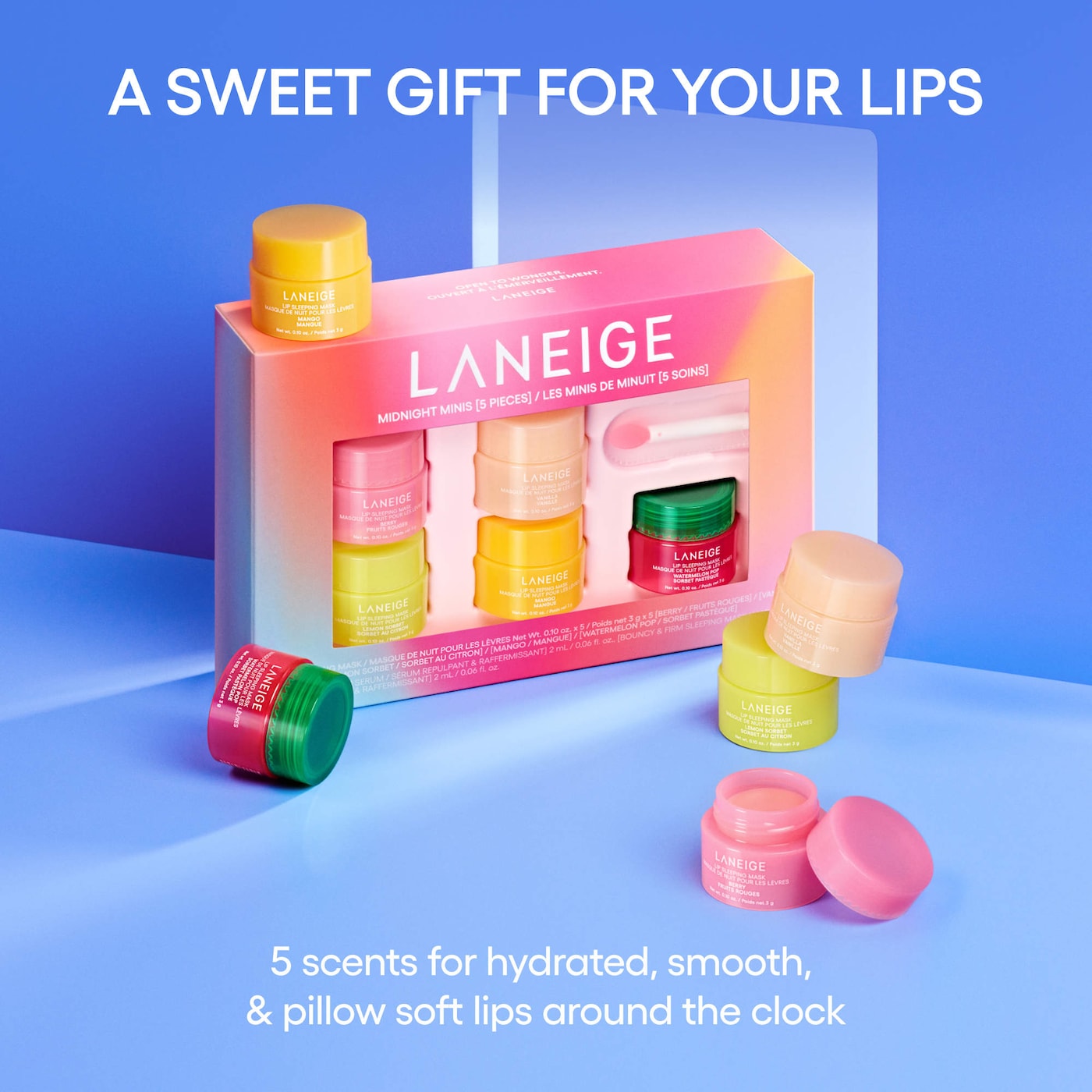 LANEIGE  Midnight Minis Hydrating Lip Sleeping Mask Treatment 5 pc. Gift Set