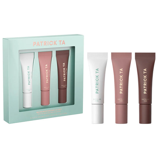 PATRICK TA  Mini Major Moisture Smoothing and Hydrating Tinted Lip Balm Trio Makeup Gift Set