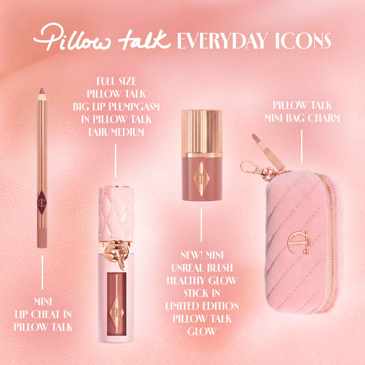 Charlotte Tilbury  Pillow Talk Everyday Icons Lip & Cheek Makeup Gift Set